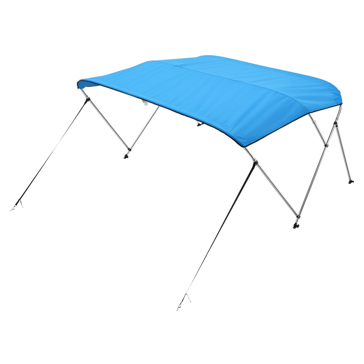 3 Bow Boat Bimini Tops, 600D Polyester Canopy With Aluminum Alloy Frame, Waterproof & Sun Shade Boat Awning Canopy With Storage Bag, 2 Support Poles, 4 Straps, 6'Lx(67"-72")Wx46"H, Pacific Blue — product image 6