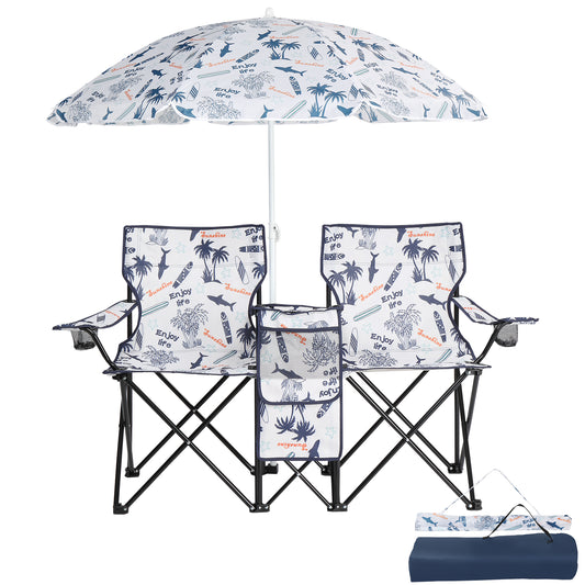 59x19.6x31in, Coconut Tree Pattern, Fishing Chair With Parasol, Camping Chairs — product image 2