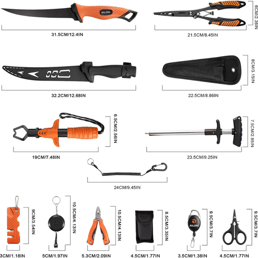 Fishing Fillet Knife Set With Pliers, Measuring Tape & Non-Slip Grip — product image 2