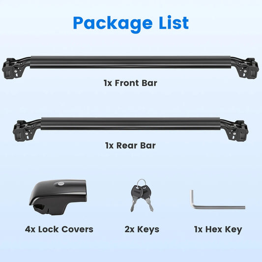 Roof Rack Cross Bars Fit for Ford Bronco Sport 2021-2026 On-Road Off-Road Aluminum Lockable Car Roof Crossbar Set for Factory Raised Side Rails 396LBS Capacity for Luggage Kayak Bike — product image 2