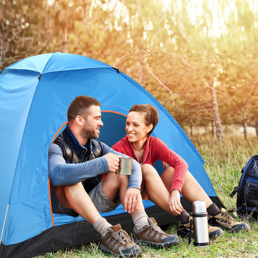 1Pc 4 Persons Camping Waterproof Tent Instant Setup Tent With Mosquito Net Doors Carrying Bag Folding 4 Seasons For Hiking Climbing Adventure Fishing — product image 2
