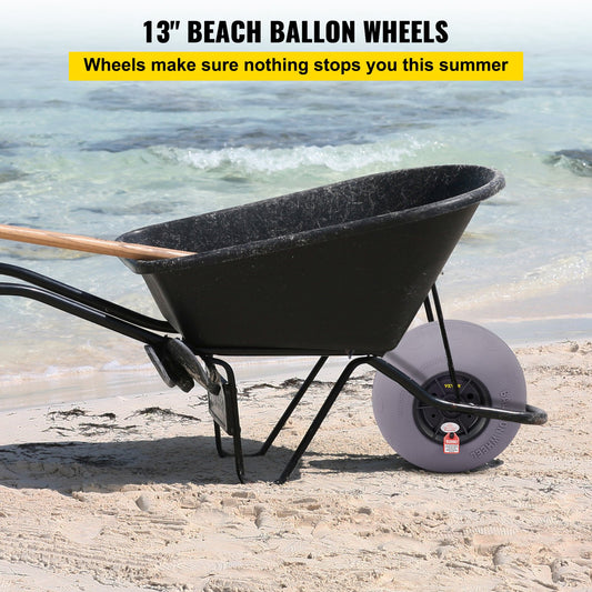 Beach Balloon Wheels, 13 Inch Replacement Sand Tires, TPU Cart Tires For Kayak Dolly, Canoe Cart And Buggy With Free Air Pump, 2-Pack — product image 2