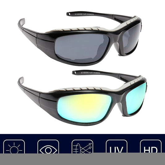 Cycling Sunglasses Chopper Outdoor Sports Glasses For Men Women Wrap Around UV400 Protection For Fishing Night Driving Glasses Wind Resistant 2 Packs — product image 2
