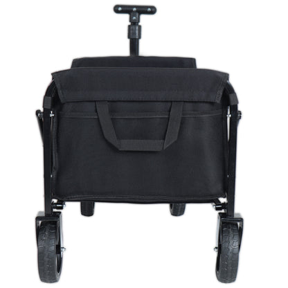 Expandable Dual- Layer Utility Wagon With Extra Space - 225lbs Grocery Cart For Camping Shopping Sports Gardening Fishing Black — product image 6