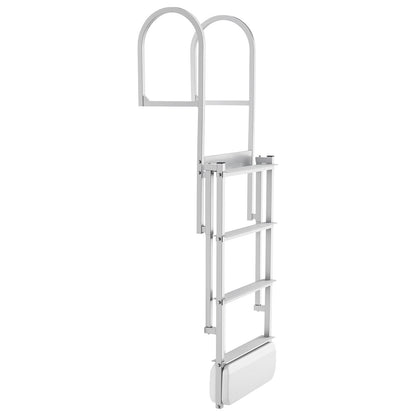 Retractable Dock Ladder, 4 Steps, Aluminum Alloy Pontoon Boat Swim Ladder With Auto-Lift Float, Non-Slip Wide Steps, 500 Lbs Weight Capacity, Adjustable Height, For Lake Pool Marine Boarding — product image 1