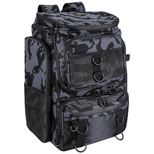 42L 11Gal Fishing Backpack Large Capacity Fishing Tackle Storage Bag With Rod Holders 16 Pocket Water-Resistant With Divider Adjustable Padded Straps For Fishing Gear Outdoor Camping Hiking — product image 1