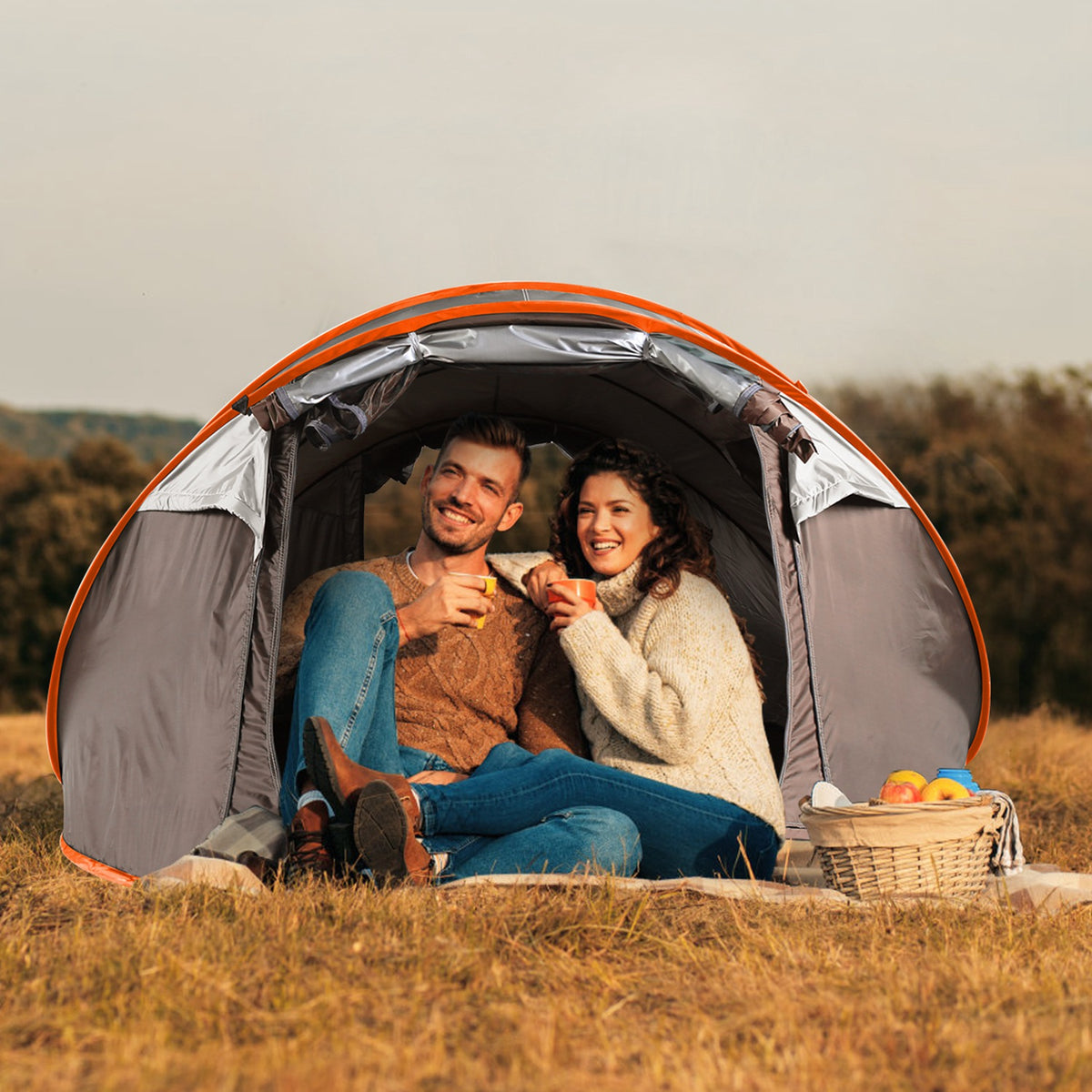 1Pc 5-8 Person Tent Automatic Setup Camping Tent Waterproof Instant Setup Tent With 4 Mosquito Net Windows Carrying Bag For Hiking Climbing Adventure Fishing — product image 5