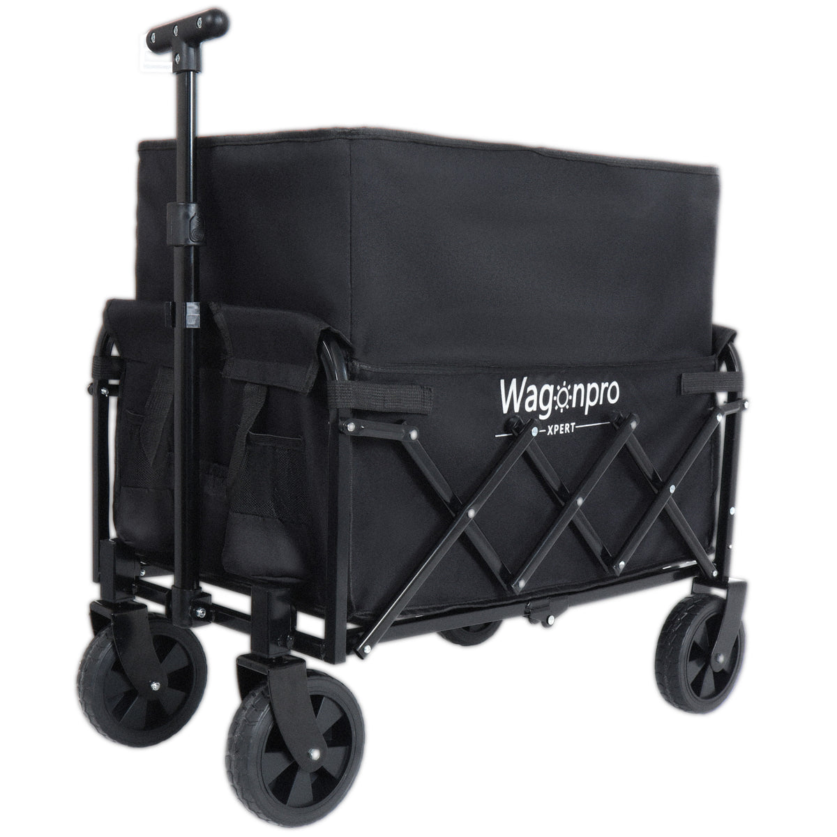 Expandable Dual- Layer Utility Wagon With Extra Space - 225lbs Grocery Cart For Camping Shopping Sports Gardening Fishing Black — product image 8