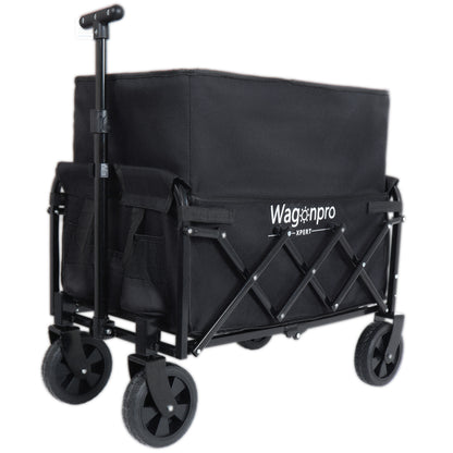 Expandable Dual- Layer Utility Wagon With Extra Space - 225lbs Grocery Cart For Camping Shopping Sports Gardening Fishing Black — product image 8