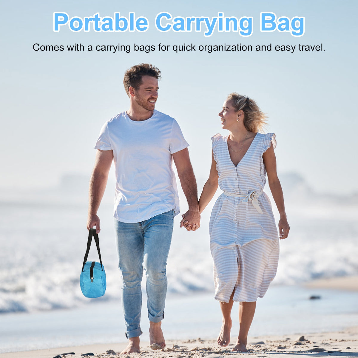 1Pc 4-6 Person Beach Tent Canopy With 3 Door Openings Carry Bag UPF50 Waterproof For Beach Picnic Camping Hiking Adventure Fishing — product image 8