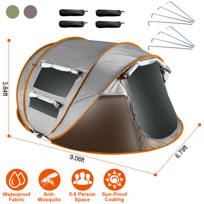 1Pc 5-8 Person Tent Automatic Setup Camping Tent Waterproof Instant Setup Tent With 4 Mosquito Net Windows Carrying Bag For Hiking Climbing Adventure Fishing — product image 2