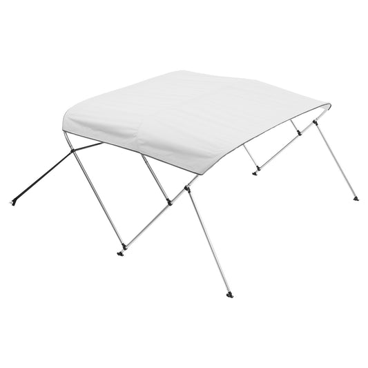 3 Bow Boat Bimini Tops, 600D Polyester Canopy With Aluminum Alloy Frame, Waterproof & Sun Shade Boat Awning Canopy With Storage Bag, 2 Support Poles, 4 Straps, 72"Lx(73"-78")Wx46"H, Light Grey — product image 1