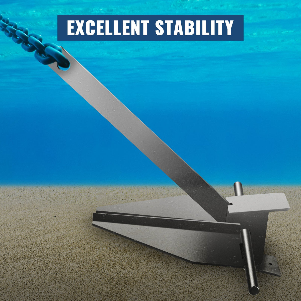 Boat Anchor Kit 13 Lb Fluke Style Anchor, Hot Dipped Galvanized Steel Fluke Anchor, Marine Anchor With Anchor, Shackles, Chain, Rope For Boat Mooring On The Beach, Boats From 20'-32' — product image 3