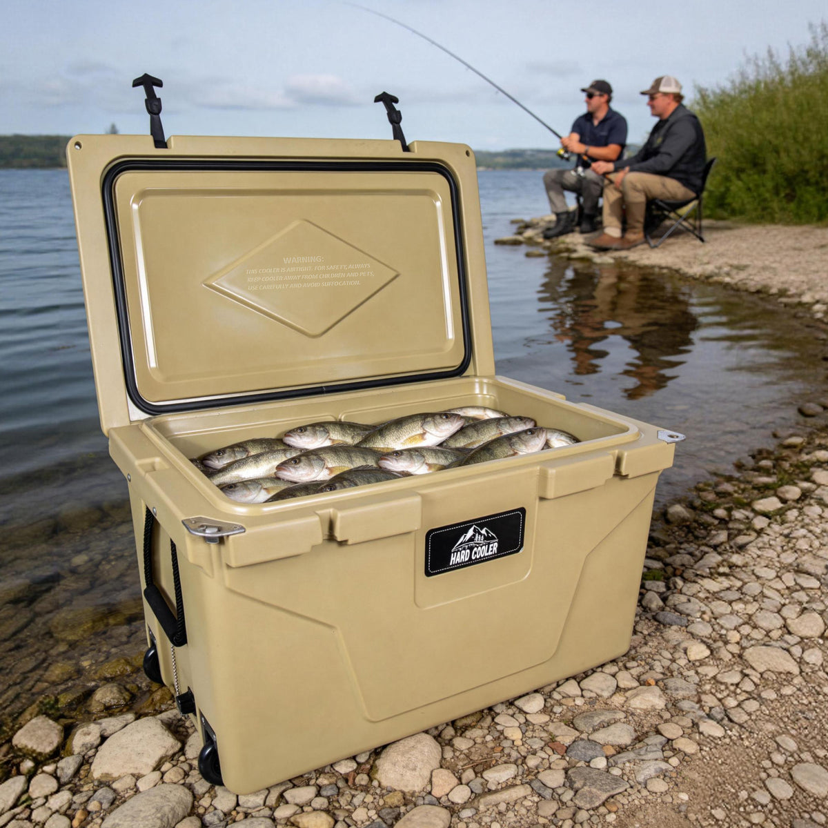 85 Quart Khaki Cooler, Bear-Resistant Rotomolded Ice Chest - Ultra-Tough Insulated Cooler With 6-Day Ice Retention For Camping, Fishing, Job Site & Off-Grid Adventures — product image 5