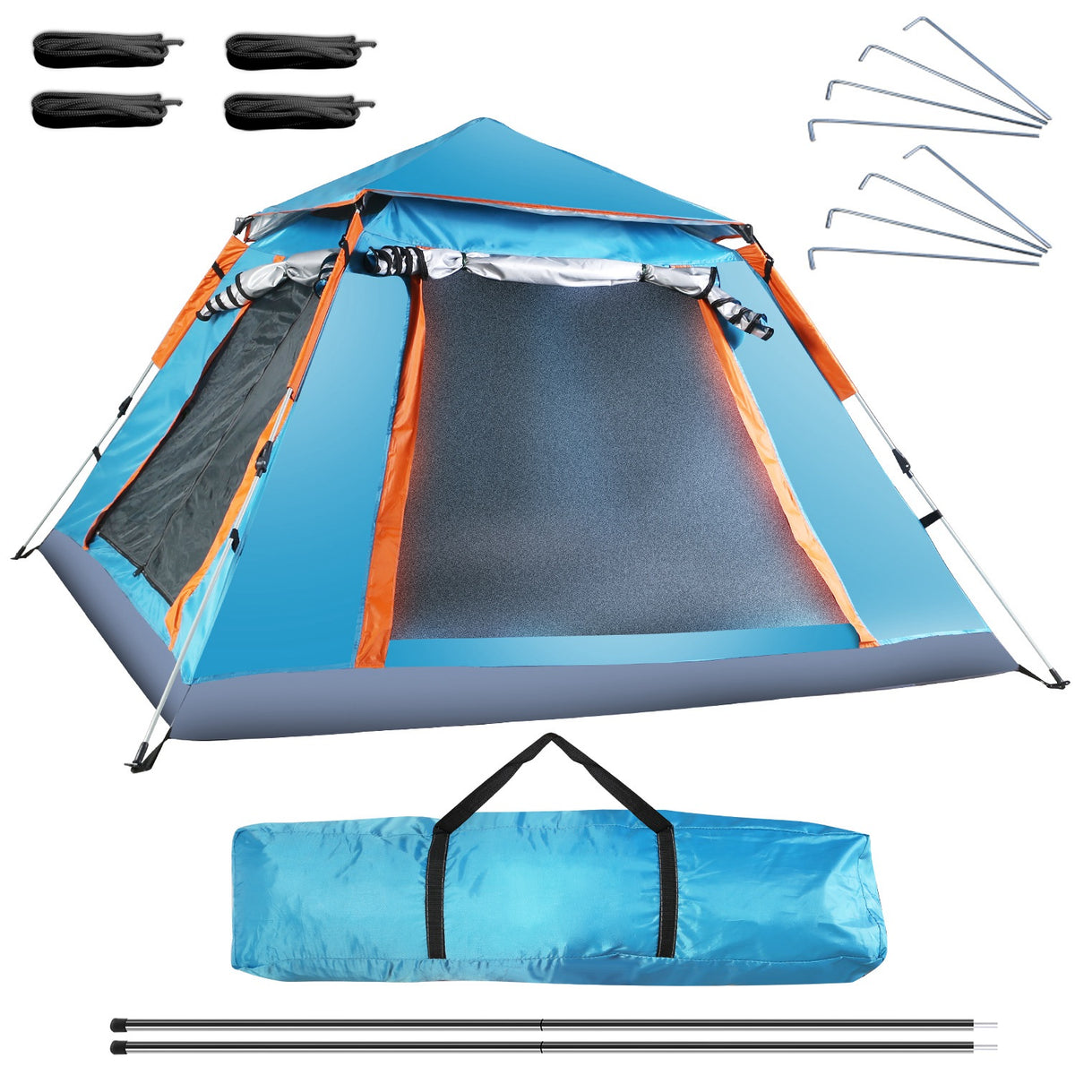 1Pc 4-5 Person Camping Tent With 2 Mosquito Nets Windows Carry Bag Waterproof 7.05x7.05x4.46ft For Hiking Climbing Adventure Fishing Fedex Shipping — product image 11