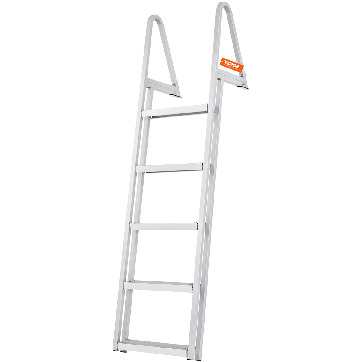 Dock Ladder, Removable 5 Steps, 350 Lbs Load Capacity, Aluminum Alloy Pontoon Boat Ladder With 4'' Wide Step & Nonslip Rubber Mat, Easy To Install For Ship/Lake/Pool/Marine Boarding — product image 1