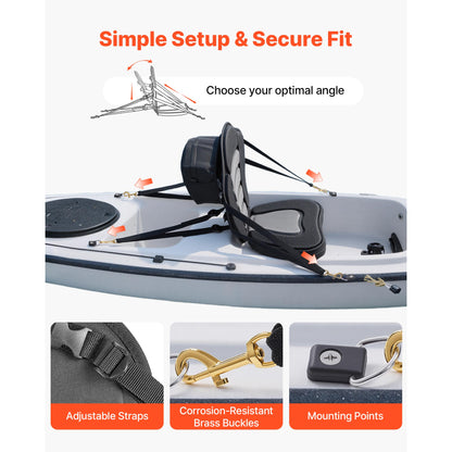 Kayak Seat, 2 Pack 2 Thick, Universal Paddle Board Seat With Back Support, Sit-on-Top Soft Padded Cushion With Storage Bag & Adjustable Straps For SUP, Canoe, Fishing Boat, Inflatable Kayak — product image 4