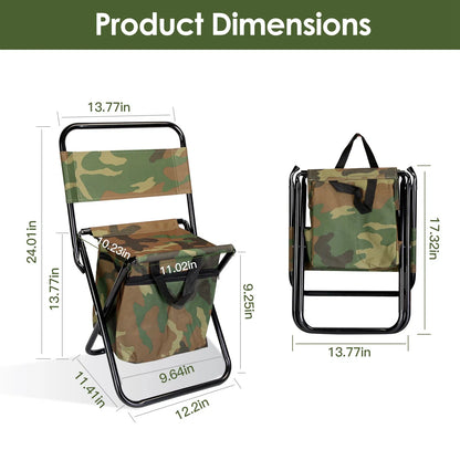 Foldable Fishing Chair With Backrest Built-In Cooler Bag Portable Handle Outdoor Lightweight Fishing Stool For Camping Hiking Hunting — product image 7