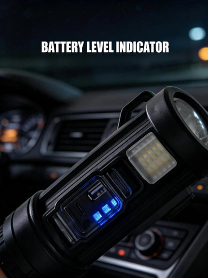 Rechargeable Spotlight, Super Bright Spotlight Flashlight, Long Running Spot Light Searchlight, Outdoor Handheld LED Flashlight High Lumens with Solar Panels for Hunting Camping Boat — product image 4