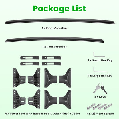 Roof Rack Cross Bars For Fit RAV4 2019-2025 Aluminum Roof Rails Cargo Crossbars For Flush Side Rails Heavy Duty Rooftop Carrier Anti-Theft Lock For Kayak Bike Luggage 260lbs Capacity — product image 8