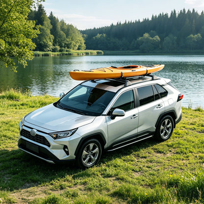 Roof Rack Cross Bars For Fit RAV4 2019-2025 Aluminum Roof Rails Cargo Crossbars For Flush Side Rails Heavy Duty Rooftop Carrier Anti-Theft Lock For Kayak Bike Luggage 260lbs Capacity — product image 5