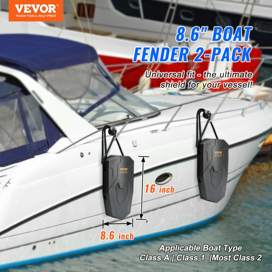 Boat Fenders, 8.6" X 16" Boat Bumpers For Docking, Marine EVA Boat Dock Fender Bumper With Ropes, Cord Locks And Storage Bag, No Inflation Required, For Class A/Class 1/Part Class 2, Black — product image 2