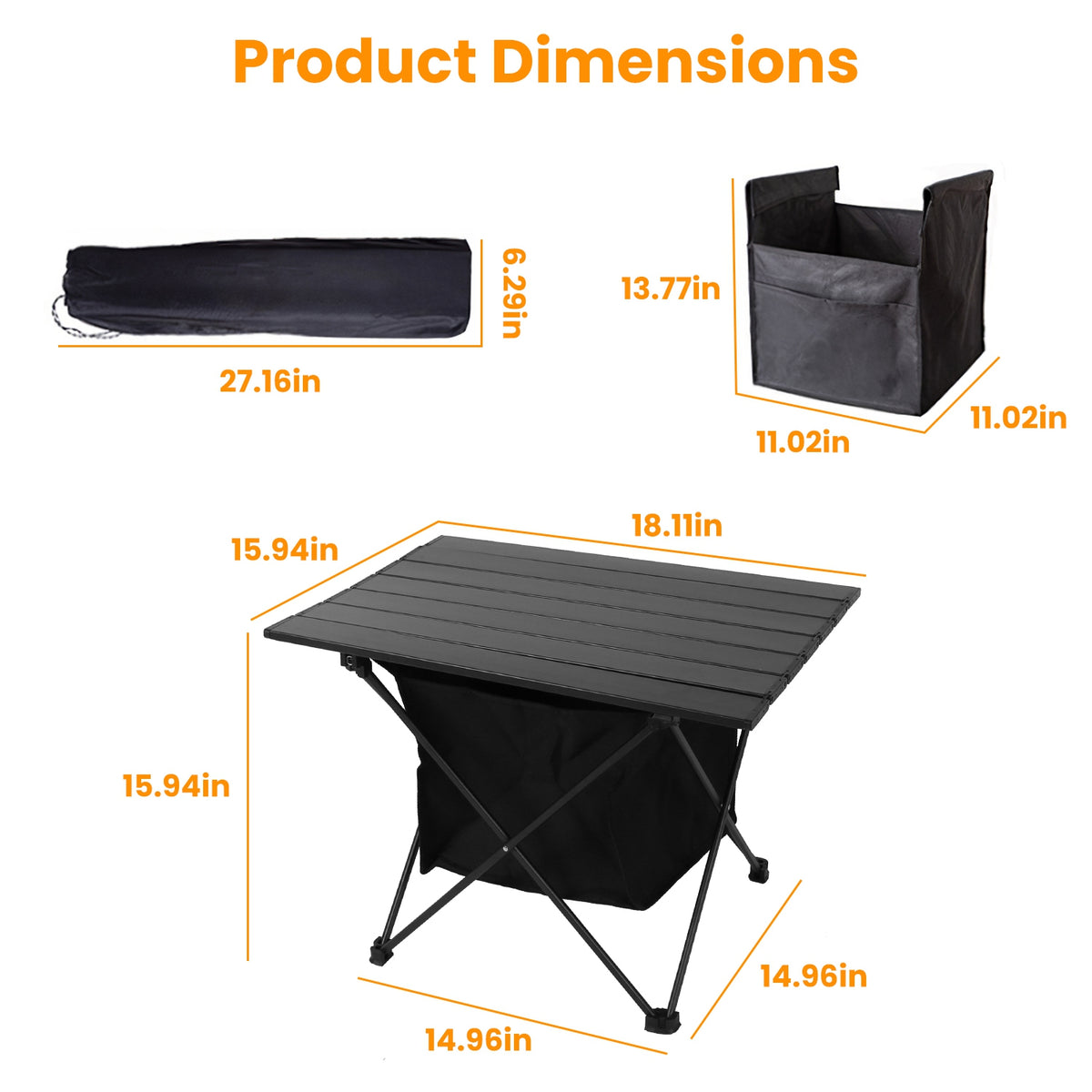 1Pc Foldable Camping Table With Storage Basket Rustproof Portable Aluminum Alloy Roll-Up Camping Table With Carrying Bag For Camping Hiking BBQ Picnic Fishing Fedex Shipping — product image 8