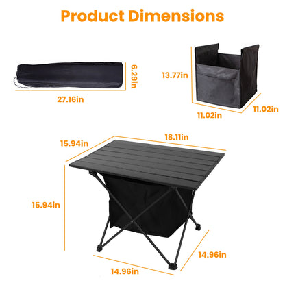 1Pc Foldable Camping Table With Storage Basket Rustproof Portable Aluminum Alloy Roll-Up Camping Table With Carrying Bag For Camping Hiking BBQ Picnic Fishing Fedex Shipping — product image 8
