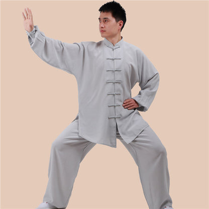 Cotton And Linen Men Perform Morning Exercises In Spring, Summer And Autumn