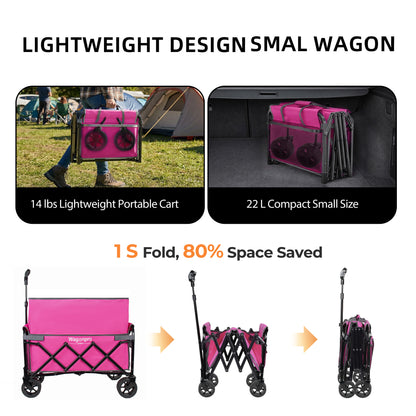 Upgraded 5x2 Wide Wheels- Expandable Dual- Layer Utility Wagon With Extra Space 220lbs Capacity Grocery Cart For Camping Shopping Sports Gardening Fishing — product image 4