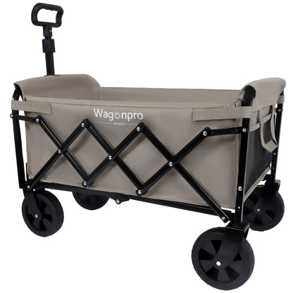 Expandable Dual- Layer Utility Wagon With 100 Extra Space - Grocery Cart For Camping Shopping Sports Gardening Fishing Supports 225lbs Beige — product image 6