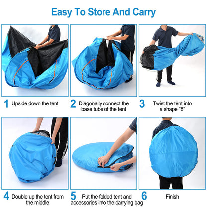 1Pc 4 Persons Camping Waterproof Tent Instant Setup Tent With Mosquito Net Doors Carrying Bag Folding 4 Seasons For Hiking Climbing Adventure Fishing — product image 7