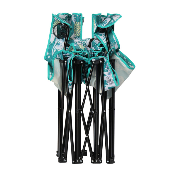 Pineapple Pattern Fishing Chair Iron Bracket Oxford Cloth 85kg With Sun Umbrella — product image 27