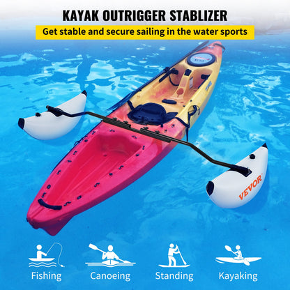 Kayak Outrigger Stabilizers, 2 PCS, PVC Inflatable Outrigger Float With Sidekick Arms Rod, Standing Float Stabilizer System Kit For Kayaks, Canoes, Fishing Boats — product image 2
