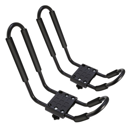 1 Pair Universal J-Bar Kayak Carrier 220LBS Load Heavy Duty Canoe Car Top Mount Carrier Roof Rack With 2Pcs Tie Down Straps — product image 9