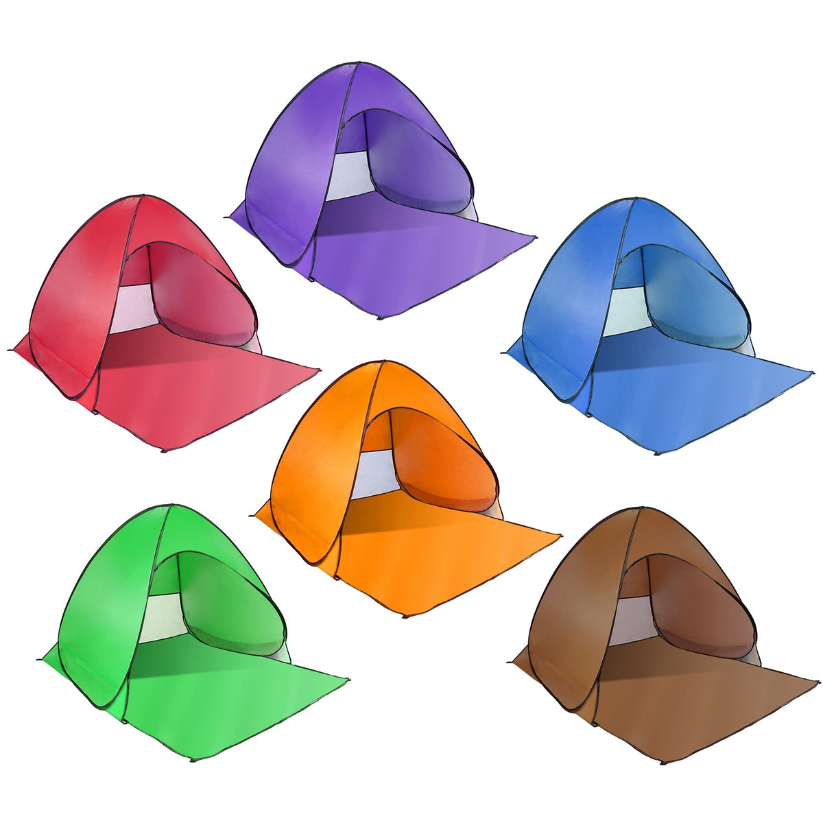 1Pc 2-3Person Beach Tent With Net Window Storage Bag 64.96 X 59.06 X 43.31in Anti-UV Automatic Waterproof For Outdoor Beach Camping Fishing Park Lake — product image 1