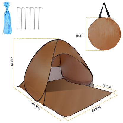 1Pc 2-3Person Beach Tent With Net Window Storage Bag 64.96 X 59.06 X 43.31in Anti-UV Automatic Waterproof For Outdoor Beach Camping Fishing Park Lake — product image 11