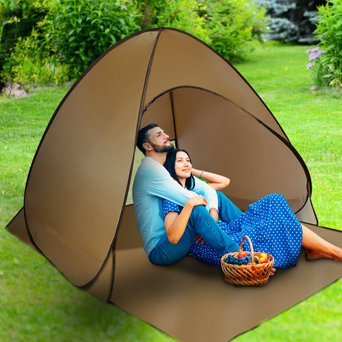 1Pc 2-3Person Beach Tent With Net Window Storage Bag 64.96 X 59.06 X 43.31in Anti-UV Automatic Waterproof For Outdoor Beach Camping Fishing Park Lake — product image 15