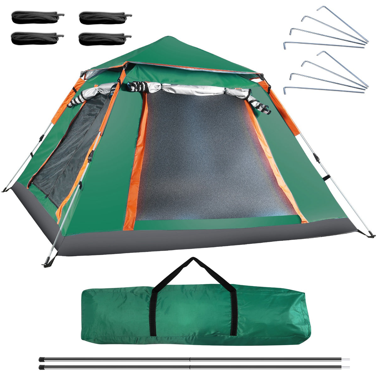 1Pc 4-5 Person Camping Tent With 2 Mosquito Nets Windows Carry Bag Waterproof 7.05x7.05x4.46ft For Hiking Climbing Adventure Fishing Fedex Shipping — product image 2