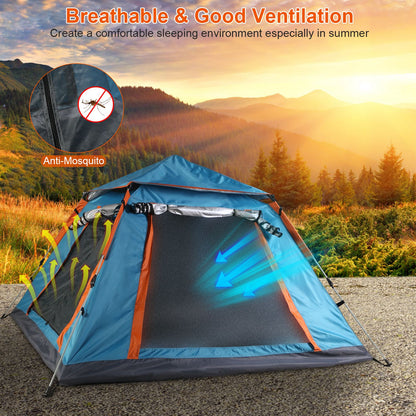 1Pc 4-5 Person Camping Tent With 2 Mosquito Nets Windows Carry Bag Waterproof 7.05x7.05x4.46ft For Hiking Climbing Adventure Fishing Fedex Shipping — product image 5