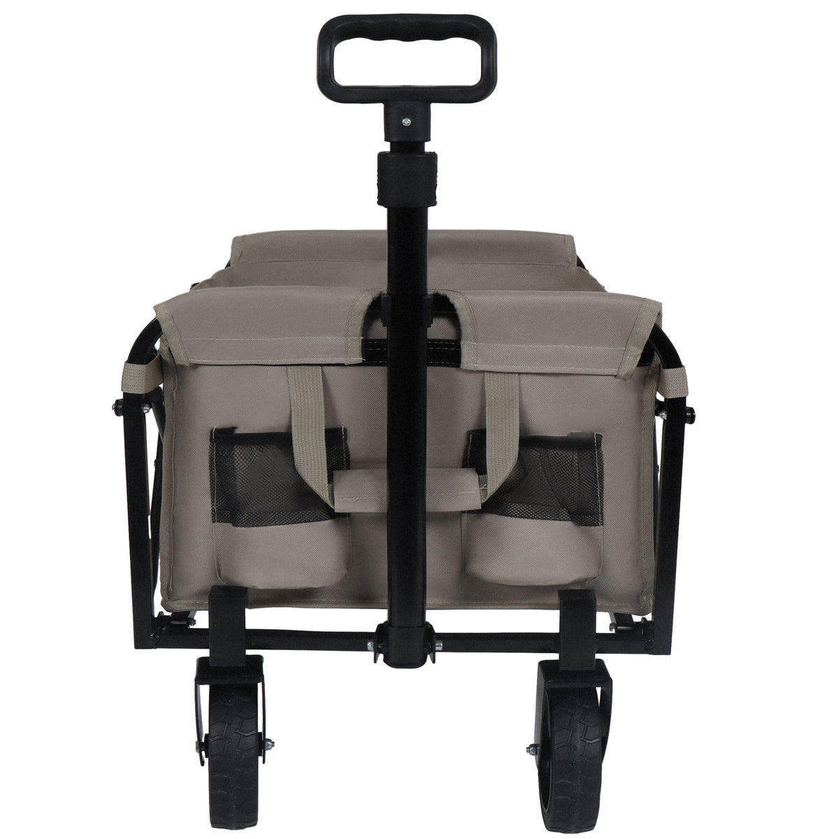 Expandable Dual- Layer Utility Wagon With 100 Extra Space - Grocery Cart For Camping Shopping Sports Gardening Fishing Supports 225lbs Beige — product image 3