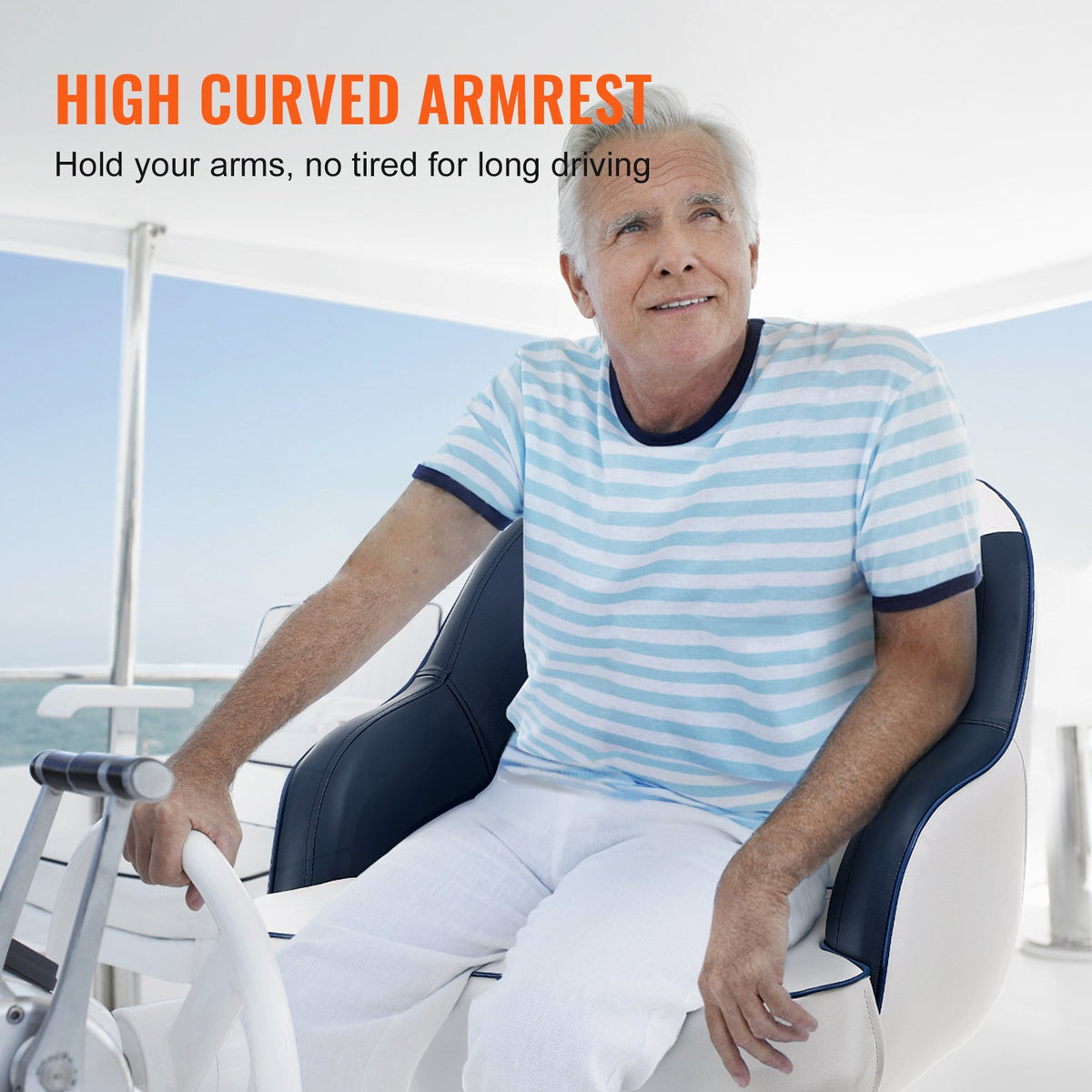 Captain Bucket Seat, Pontoon Boat Seat With Thickened Sponge Padding, Boat Captain Chair For Fishing Boat, Sightseeing Boat, Speedboat, Canoe, 1-Piece — product image 5