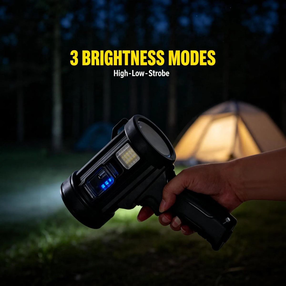 Rechargeable Spotlight, Super Bright Spotlight Flashlight, Long Running Spot Light Searchlight, Outdoor Handheld LED Flashlight High Lumens with Solar Panels for Hunting Camping Boat — product image 5