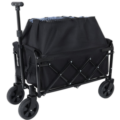 Expandable Dual- Layer Utility Wagon With Extra Space - 225lbs Grocery Cart For Camping Shopping Sports Gardening Fishing Black — product image 9