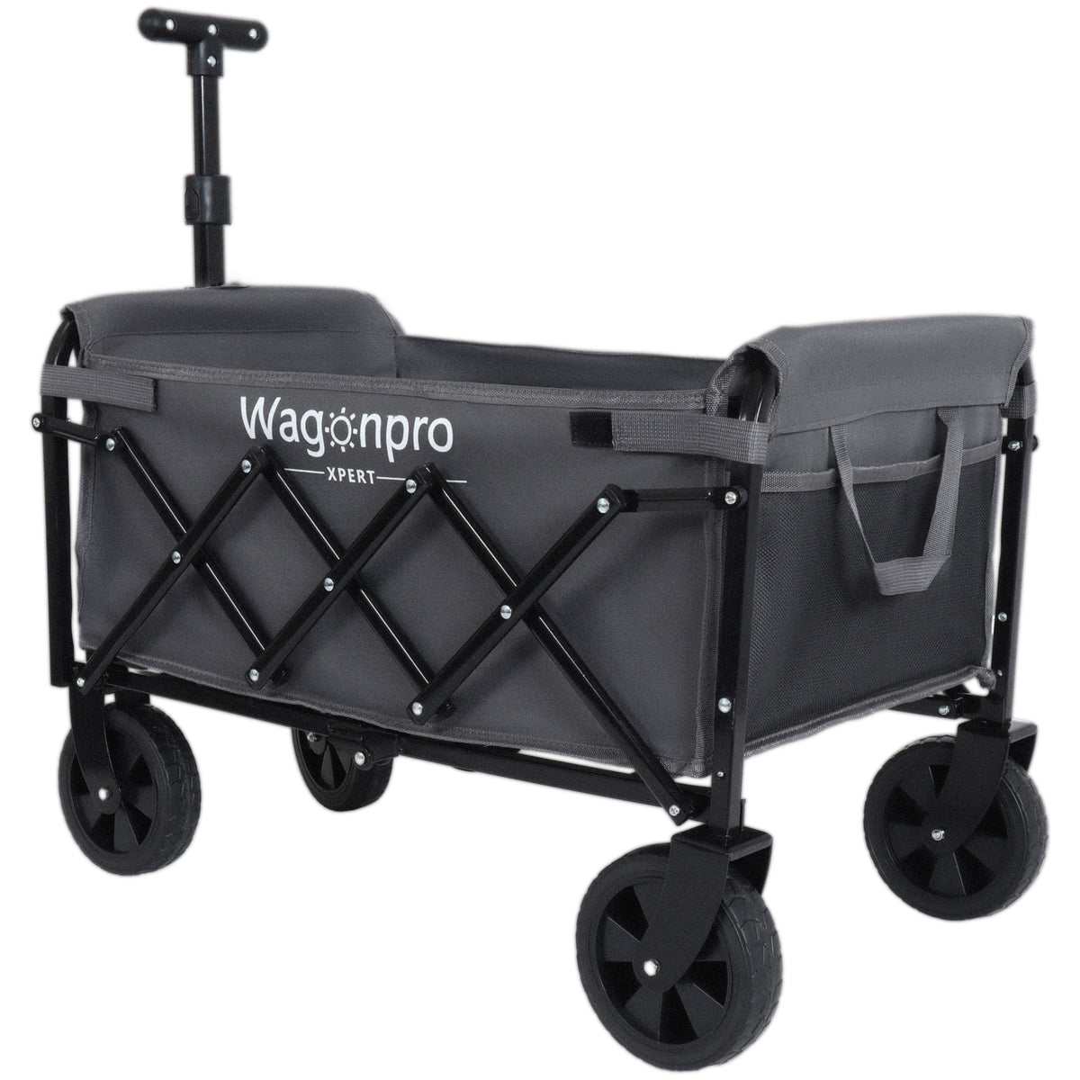 Expandable Dual- Layer Utility Wagon With Extra Space - 225lbs Grocery Cart For Camping Shopping Sports Gardening Fishing Gray — product image 23