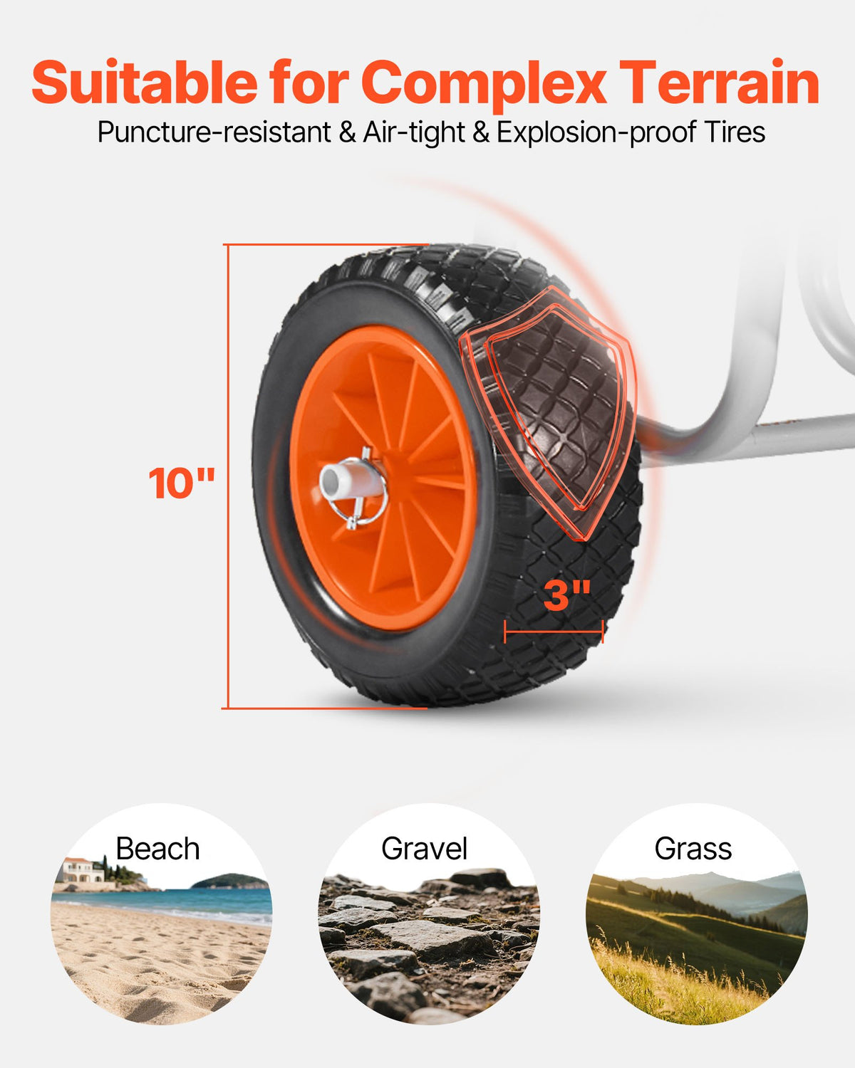 Kayak Cart, 150 Lbs Load Capacity, Stand Up Paddle Board Trolley With 10-inch Solid Rubber Tires & Kickstands, Paddle Board Carrier With Ratchet Strap For Paddleboard & Surfboard Transport — product image 3