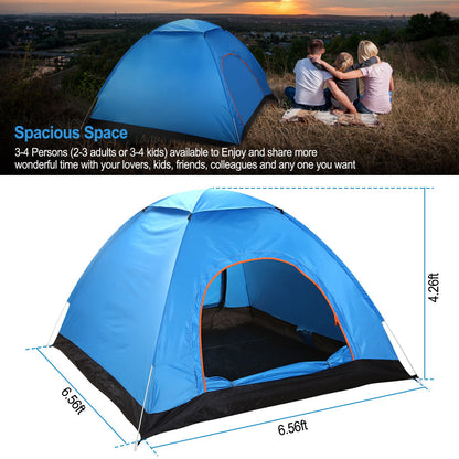 1Pc 4 Persons Camping Waterproof Tent Instant Setup Tent With Mosquito Net Doors Carrying Bag Folding 4 Seasons For Hiking Climbing Adventure Fishing — product image 6