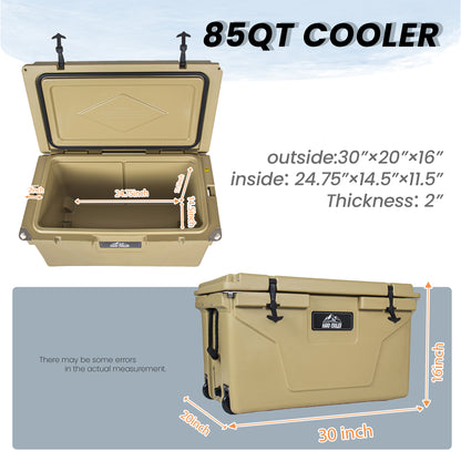 85 Quart Khaki Cooler, Bear-Resistant Rotomolded Ice Chest - Ultra-Tough Insulated Cooler With 6-Day Ice Retention For Camping, Fishing, Job Site & Off-Grid Adventures — product image 6