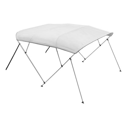 4 Bow Boat Bimini Tops, 600D Polyester Canopy With Aluminum Alloy Frame, Waterproof & Sun Shade Boat Awning Canopy With Storage Bag, 2 Support Poles, 4 Straps, 96"Lx(67"-72")Wx54"H, Light Grey — product image 1