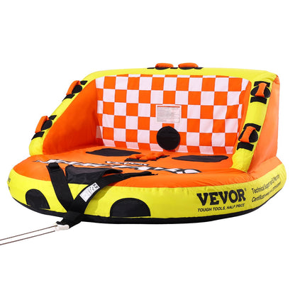 Towable Tube For Boating, 1-2 Riders Inflatable Towable Tubes With Deck Seats And Backrest, 340 Lbs Water Sport Tube For Boat To Pull, Full Nylon Cover, EVA Grab Handles And Speed Safety Valve — product image 6